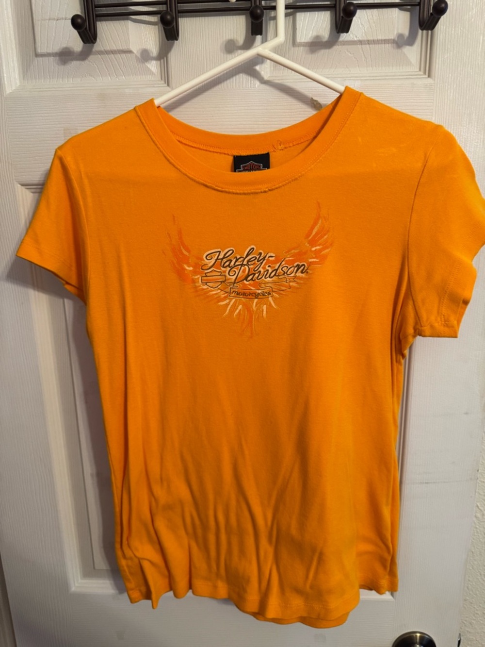 Harley-Davidson Orange Short-Sleeve Tee with Winged Logo